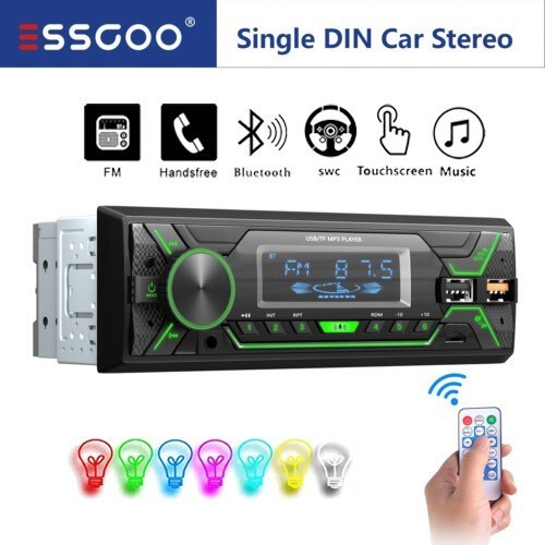 ESSGOO Single 1 Din Car Stereo Bluetooth Radio FM SD/USB/AUX/ SD In-Dash Player