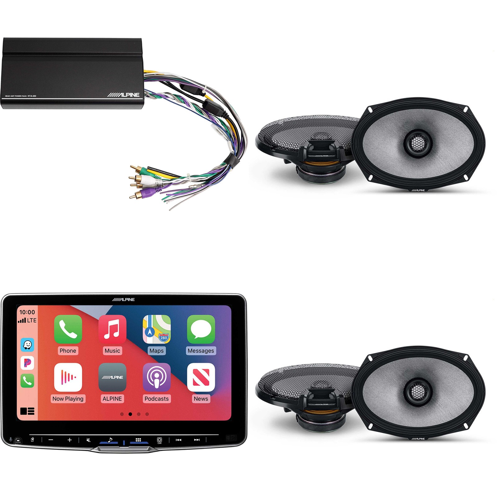 Alpine ILX-F509 9″ Multimedia Receiver with R2-S69 6×9″ Coax Bundle