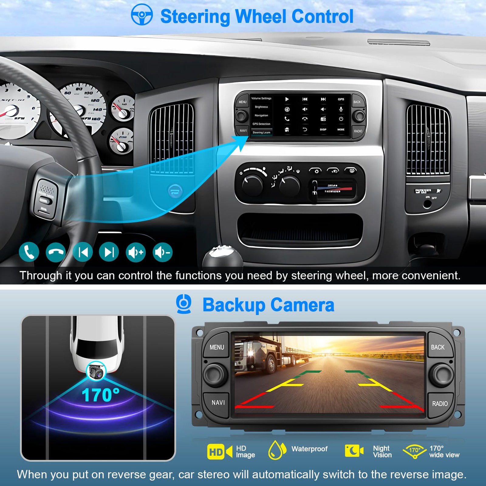 (8 Core+64GB) Car Radio Stereo for Dodge RAM 1500 2002-2006,for Jeep Wrangler…