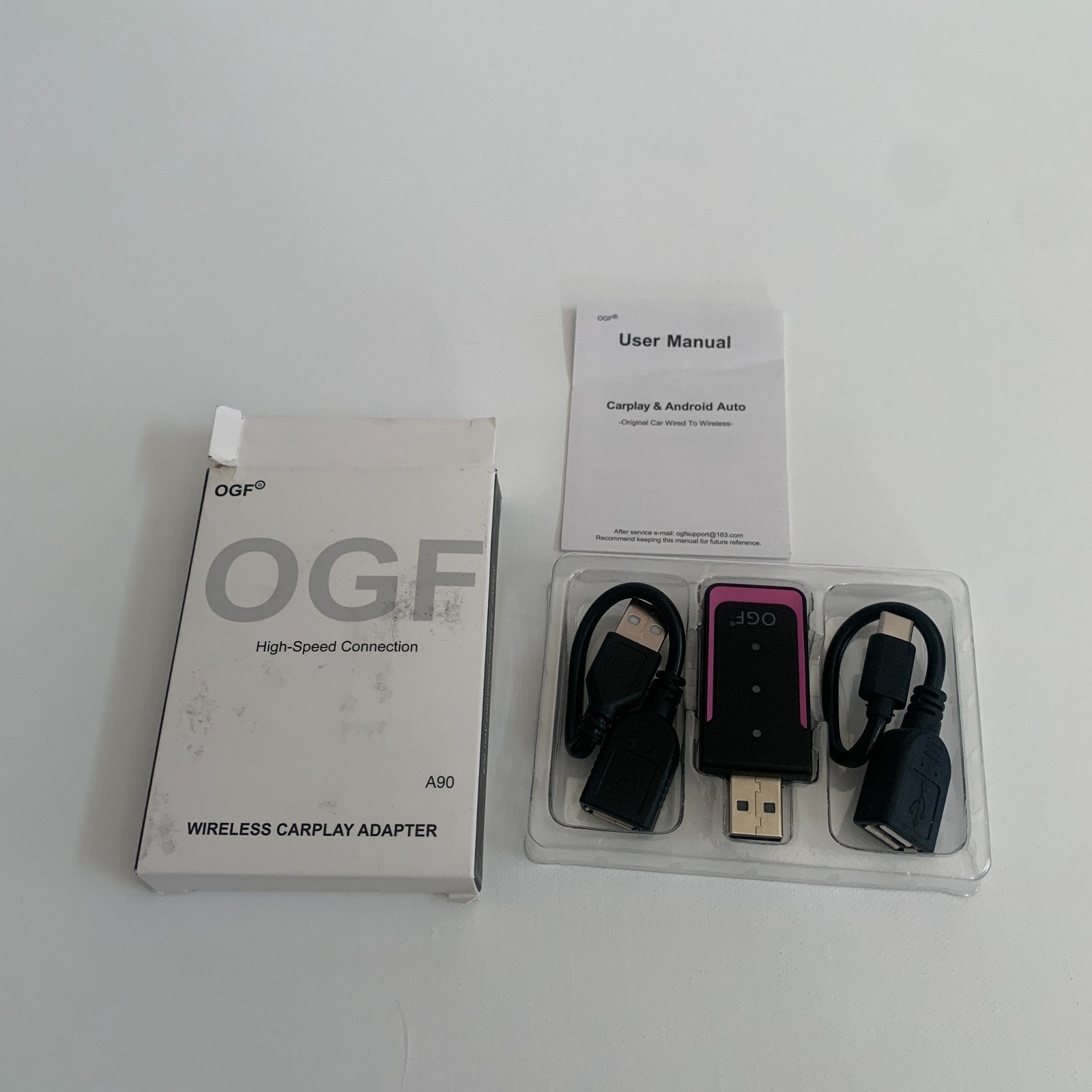 OGF High Speed Connection Wireless CarPlay Adapte Android 11+ And iPhone iOS 10+