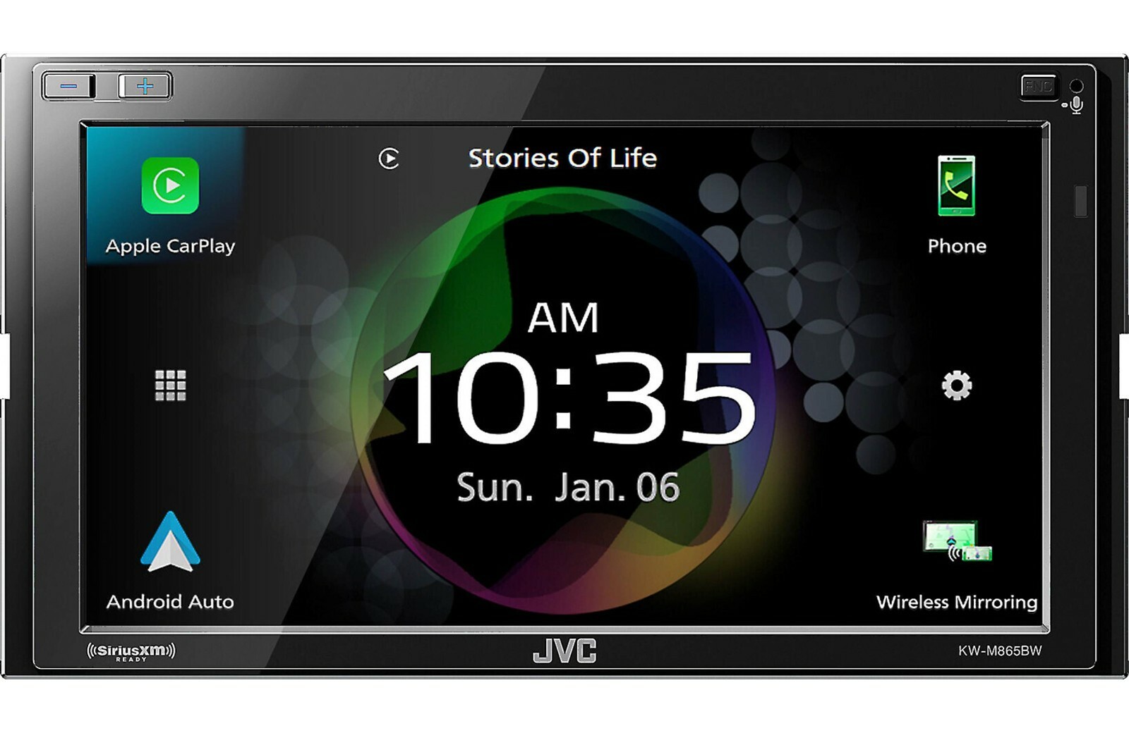 JVC KW-M865BW Wireless Android Auto Apple CarPlay Multimedia Bluetooth Wi-Fi USB