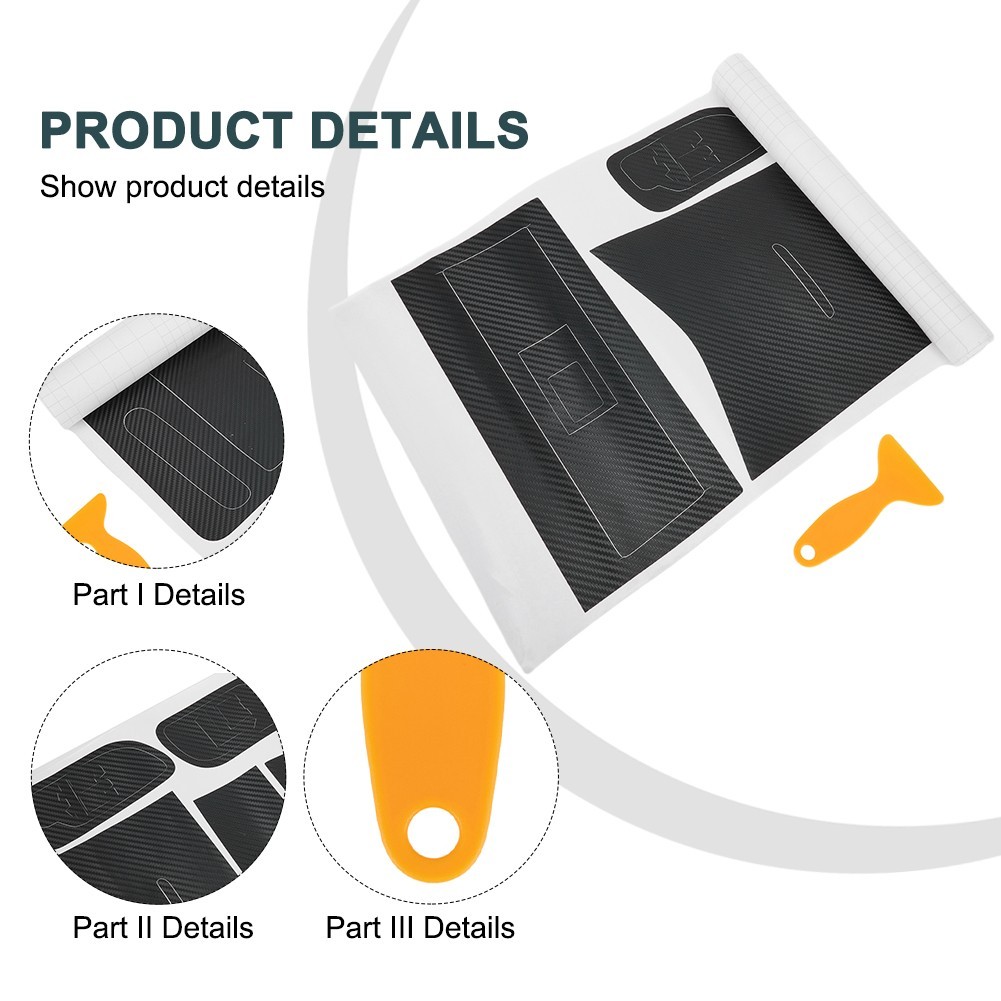 Interior Center Console Carbon Fiber Molding Sticker Decals For Accord 7th