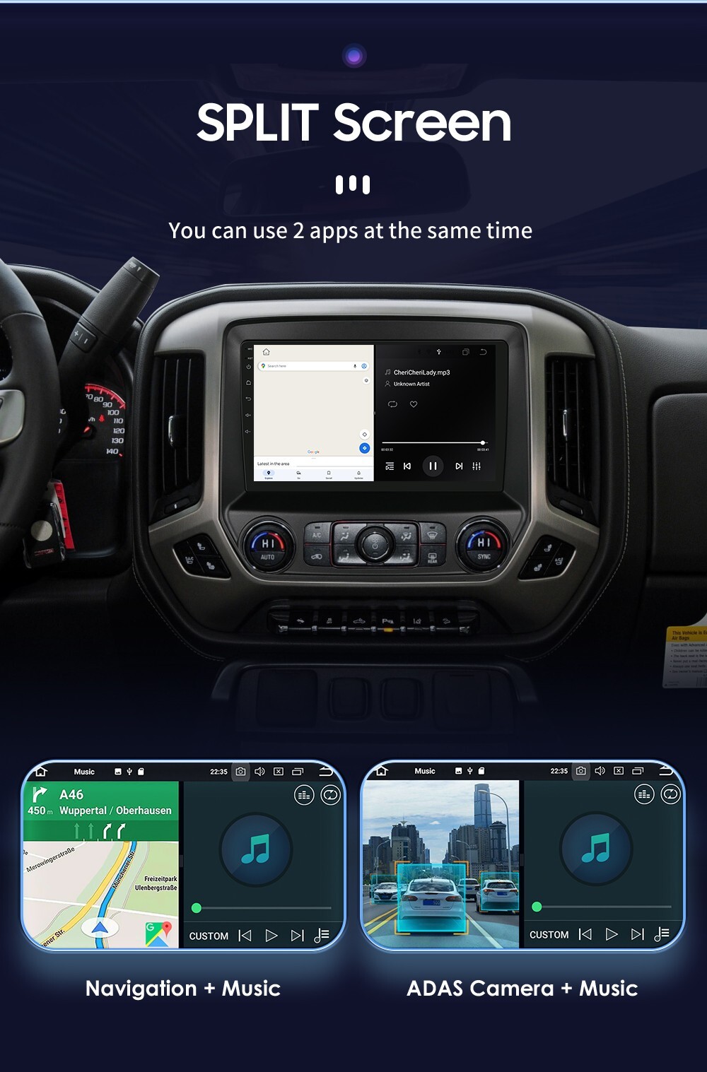 Android 13 For 2014-2018 Chevrolet Silverado GMC Sierra Car Radio Stereo 4+64G