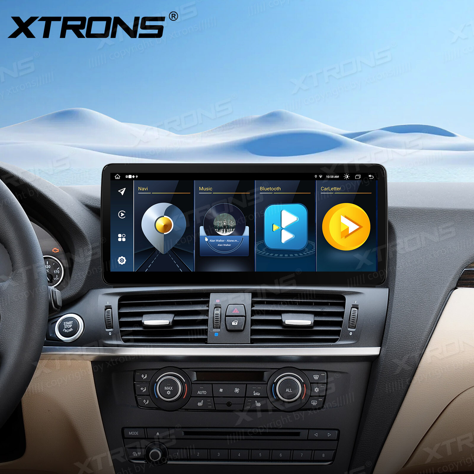 12.3 inch Android 14 8-Core Car Stereo GPS Navi 4G LTE 4+64GB For BMW X3 F25 CIC