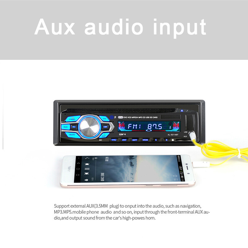 1 DIN Car Radio Stereo Bluetooth DVD/CD Player MP3 USB SD FM In-Dash LCD Display