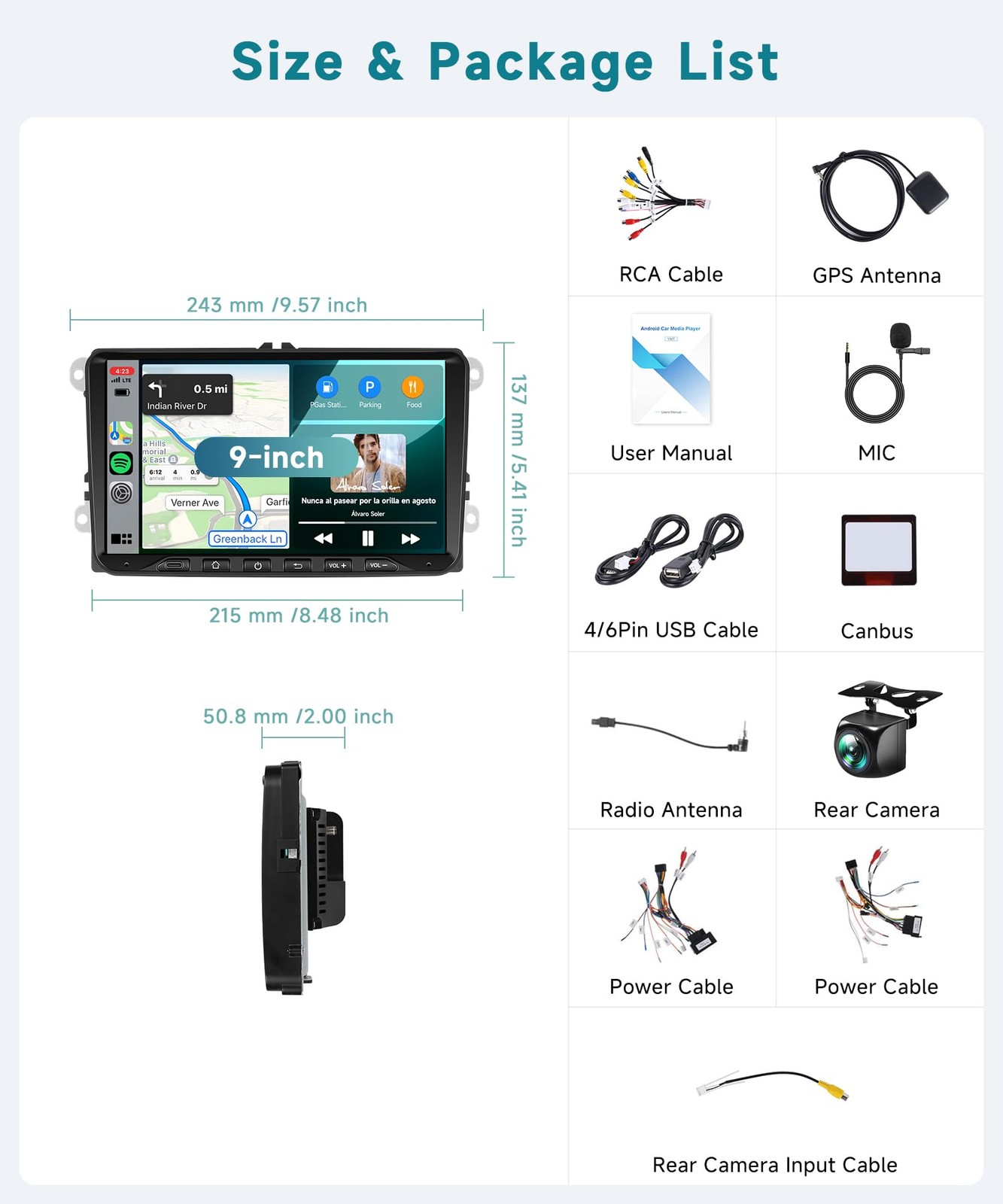 4G+64G Car Radio for VW Passat Jetta Tiguan Golf MK5 MK6 T5 EOS Polo 9″ Touch…
