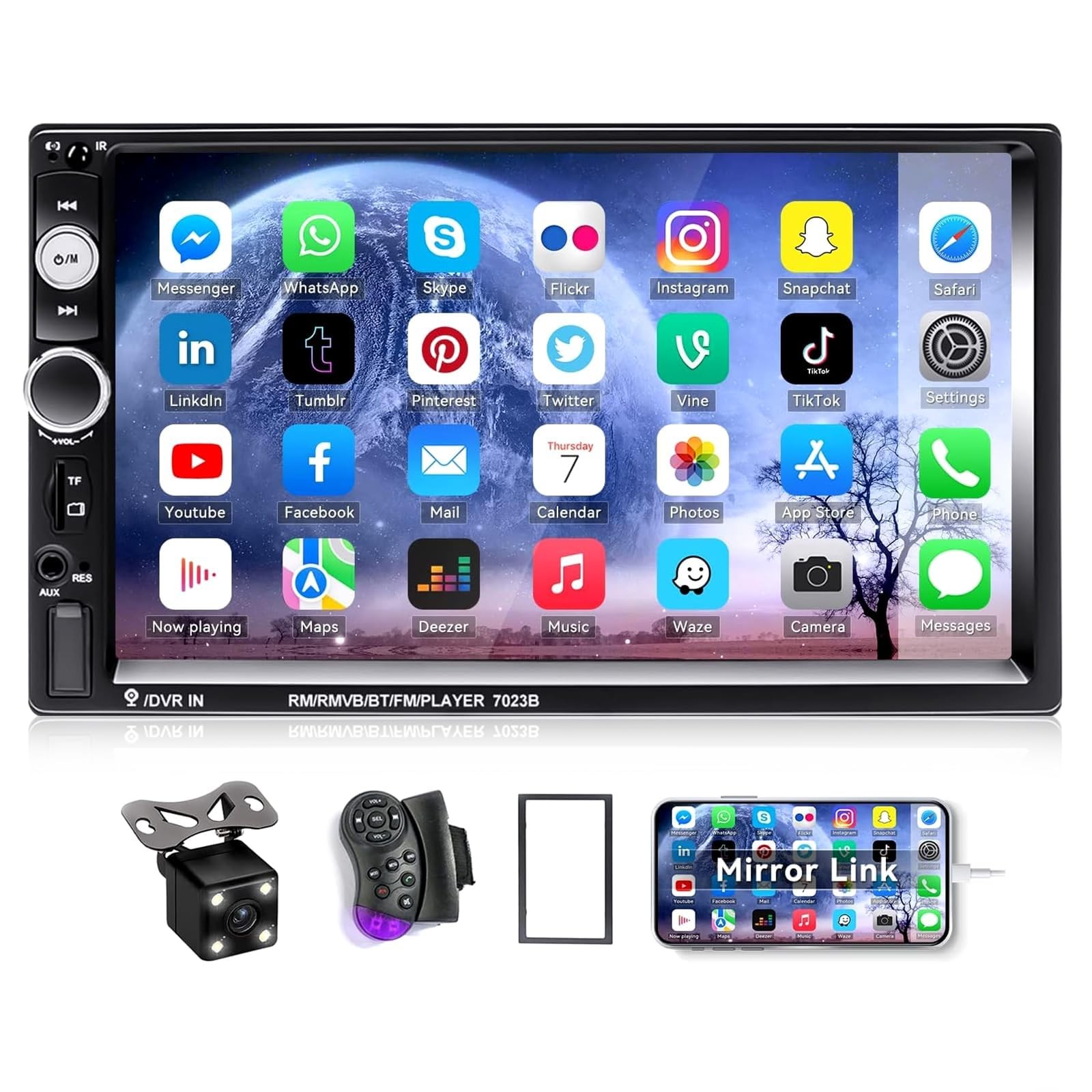 Estereo De Pantalla De Siete Pulgadas Với Camara De Reversa Y Control Pro