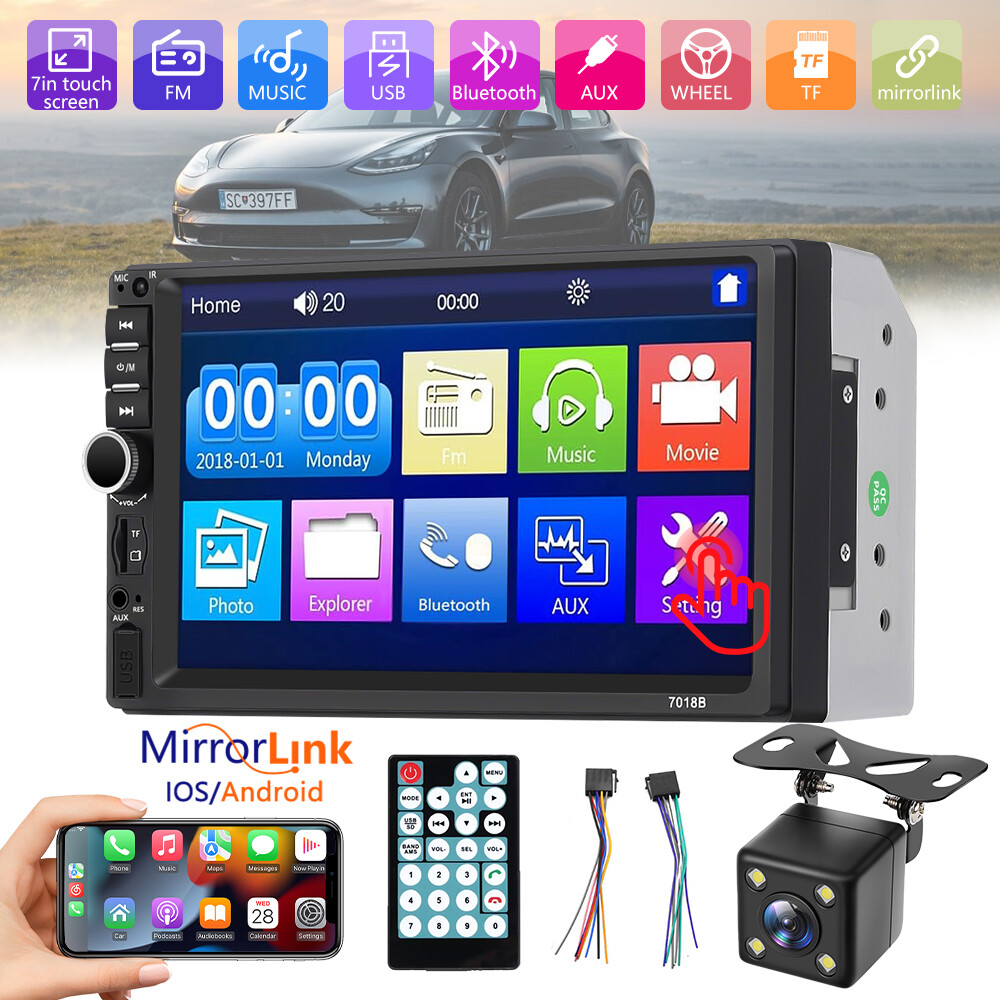 Double 2 Din Car Stereo Radio 7″ Touch Screen Bluetooth Audio + Backup Camera