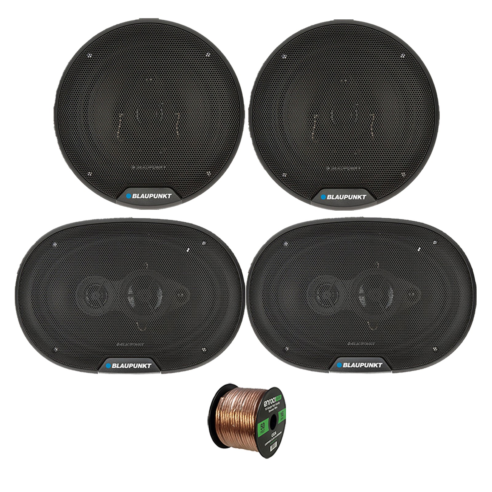 Blaupunkt 6″ 40W Car Speakers (Pair) and 2x 6×9″ 70W Car Speakers w/Wire