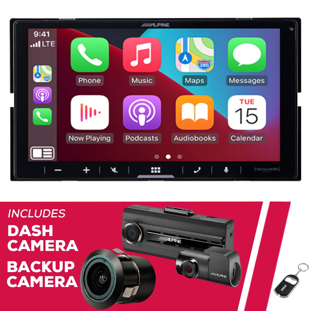 Alpine iLX-W670-M 6.75″ 2-DIN Multimedia Receiver w/ Bullet Camera & Dash Camera