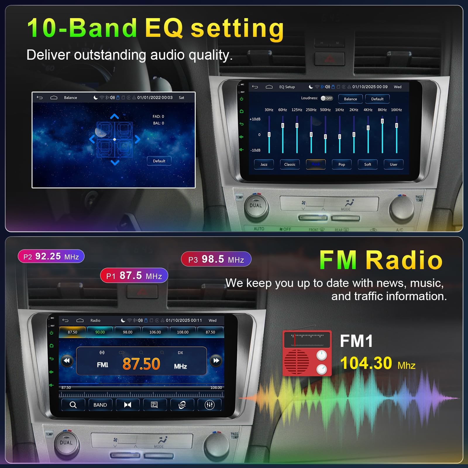 9 Inch Car Radio for Toyota Camry 2006 2007 2008 2009 2010 2011 (fit JBL or n…
