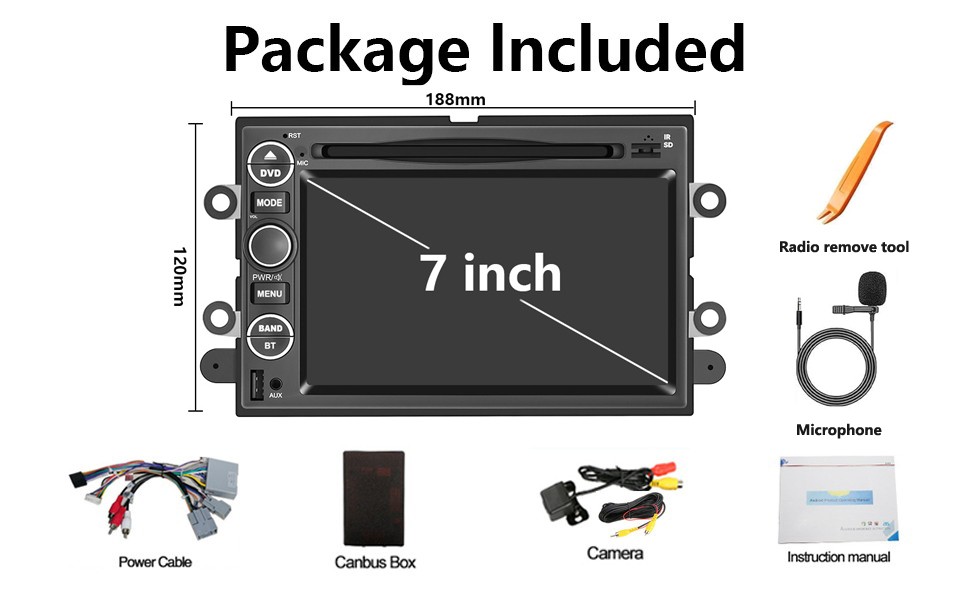 For Ford F150 F250 F350 Car DVD CD Player Stereo Radio with Carplay GPS Back Cam