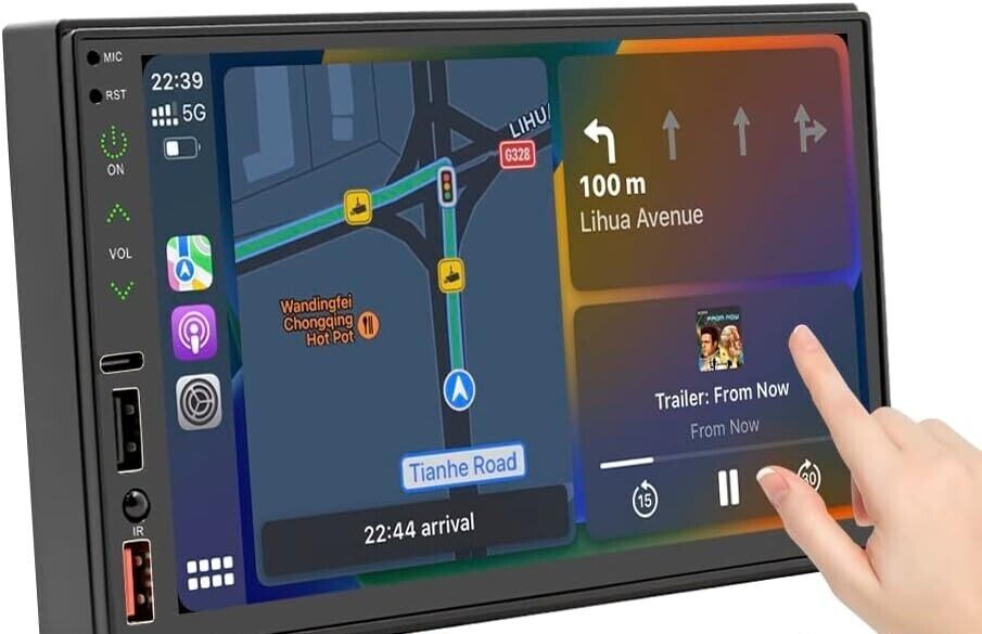 7″ Double Din Car Stereo Carplay Android Auto Play Touch Screen with remote