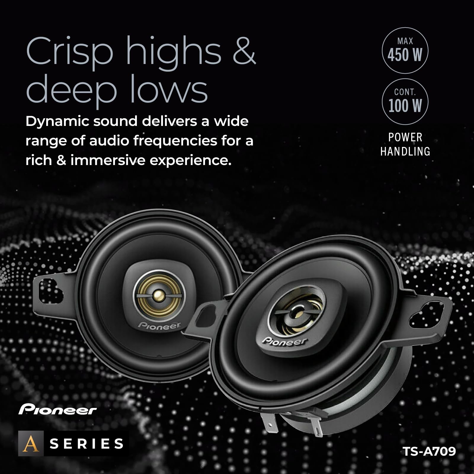 A-Series Plus TS-A709 2.75′ 2-Way Speakers (Pair) – 600W Max, Balanced Sound …