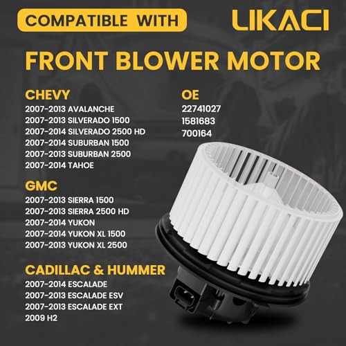 22741027 2007 2008 2009 2010 2011 2012 2013 2014 Front Blower Motor 700164