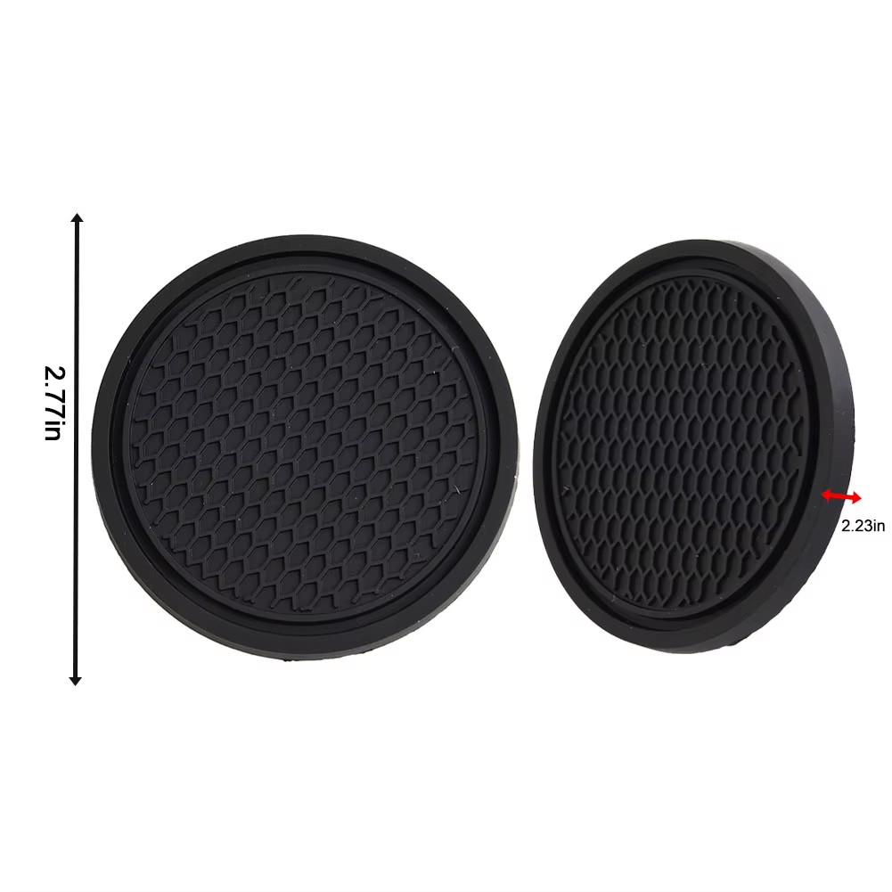 2Pcs Black Car Auto Cup Holder anti Slip Insert Coasters Pads Interior Accessori