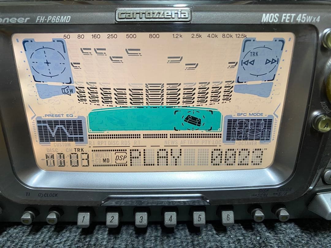 Pioneer Carrozzeria Audio CD MD Player FH-P66MD Silver 2DIN Head Unit Working