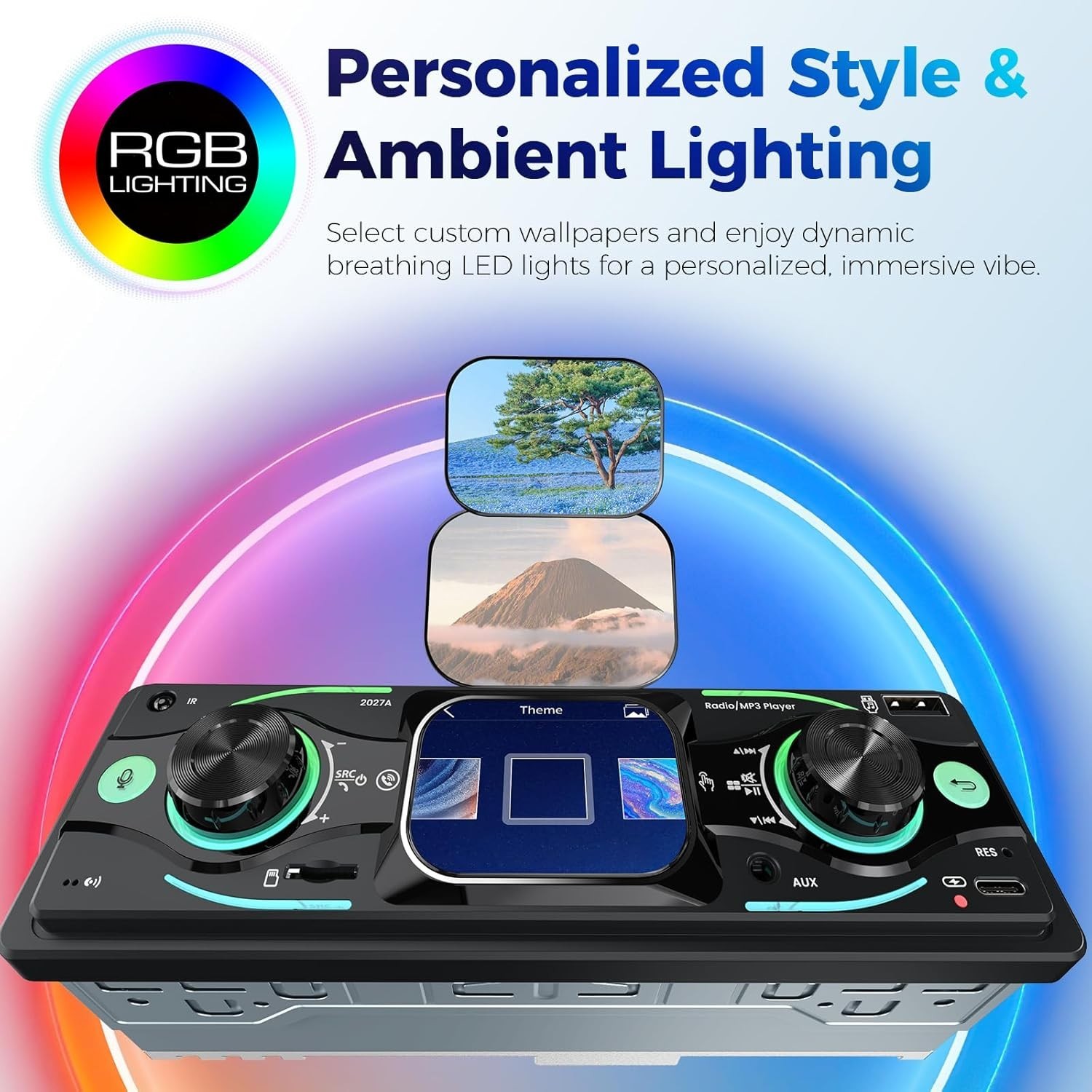 Single DIN Car Stereo with Touchscreen, Bluetooth Audio, Car Radio Receiver, …