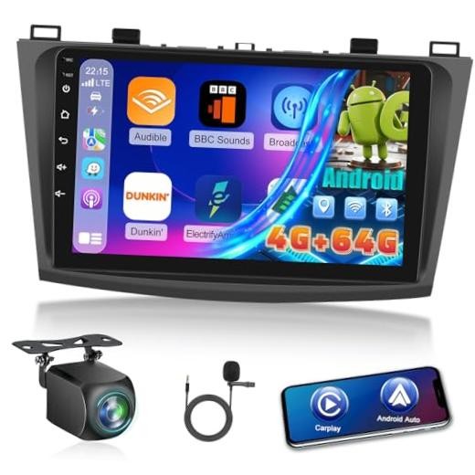 4+64 Car Radio for Mazda 3 2009-2013, 9 Inch 1280×720 4+64G