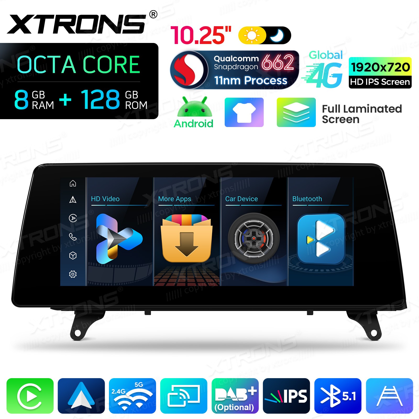10.25” 8+128G GPS Android 14 CarPlay Car TouchScreen For BMW X5 E70 X6 E71 CCC