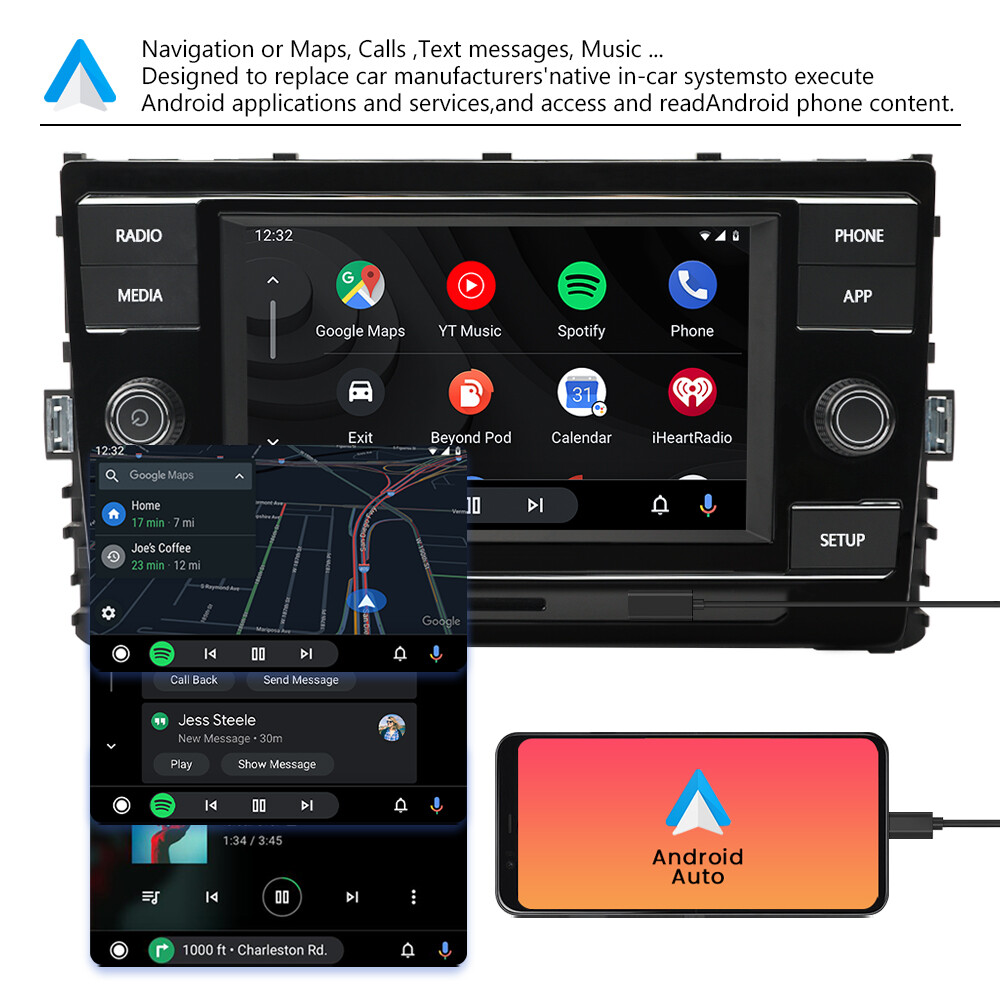 6.5″ Touch Screen Carplay Android Auto MirrorLink Radio Stereo MQB 5GD035280C