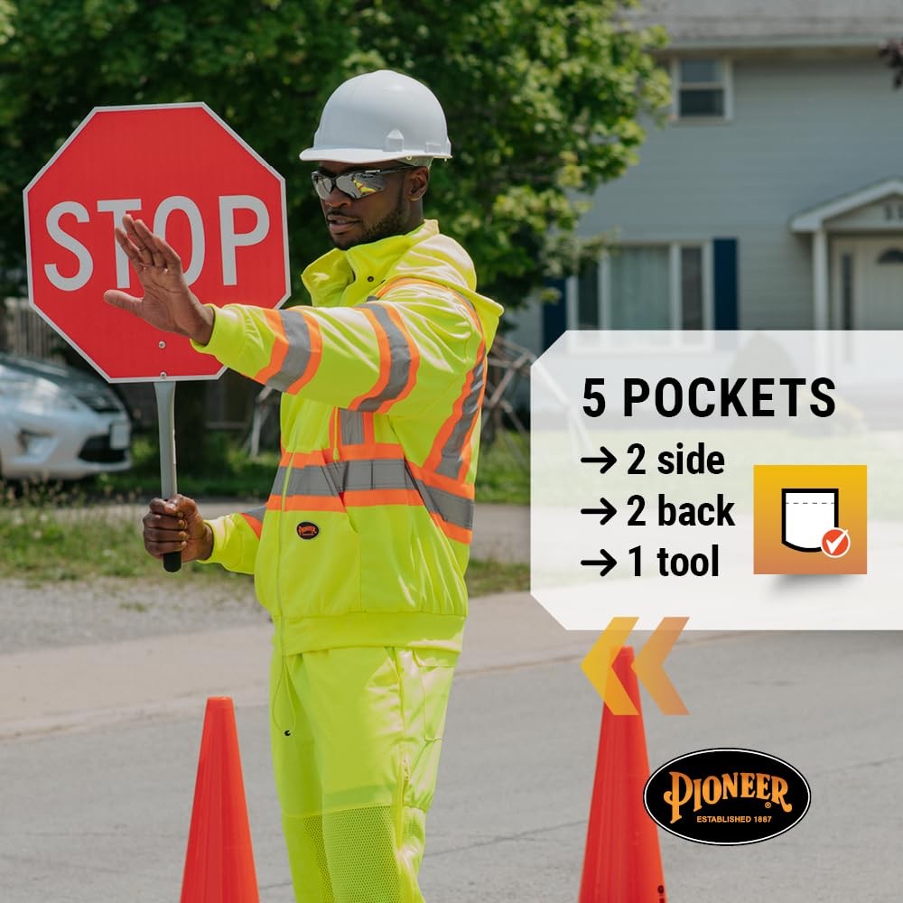 Hi Vis Lightweight Traffic Safety Work Pants for Men & Women – Reflective Tap…