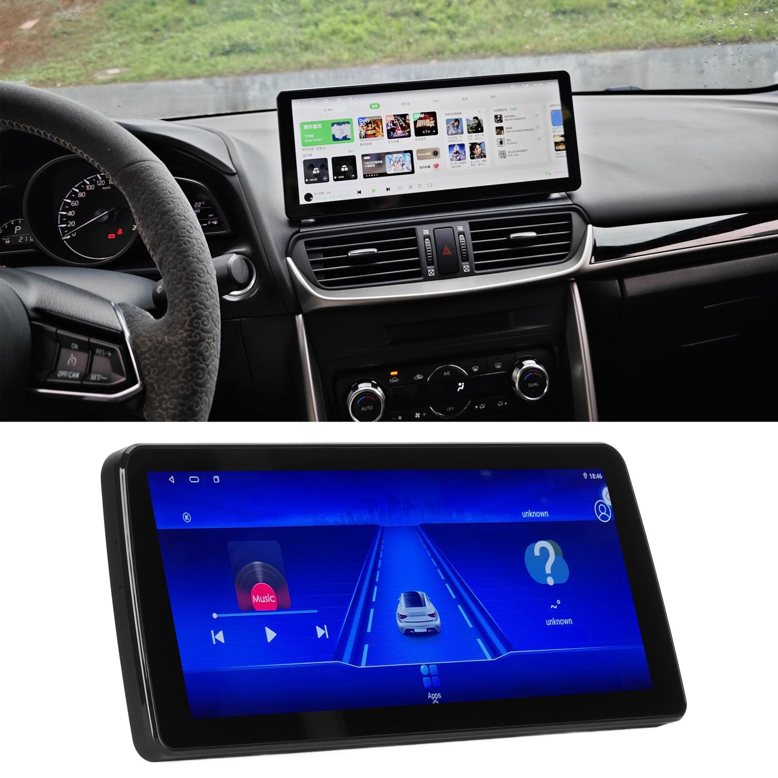 12.3in Wireless Car Stereo HD Touch Screen GPS Player For Vehicle CAGP