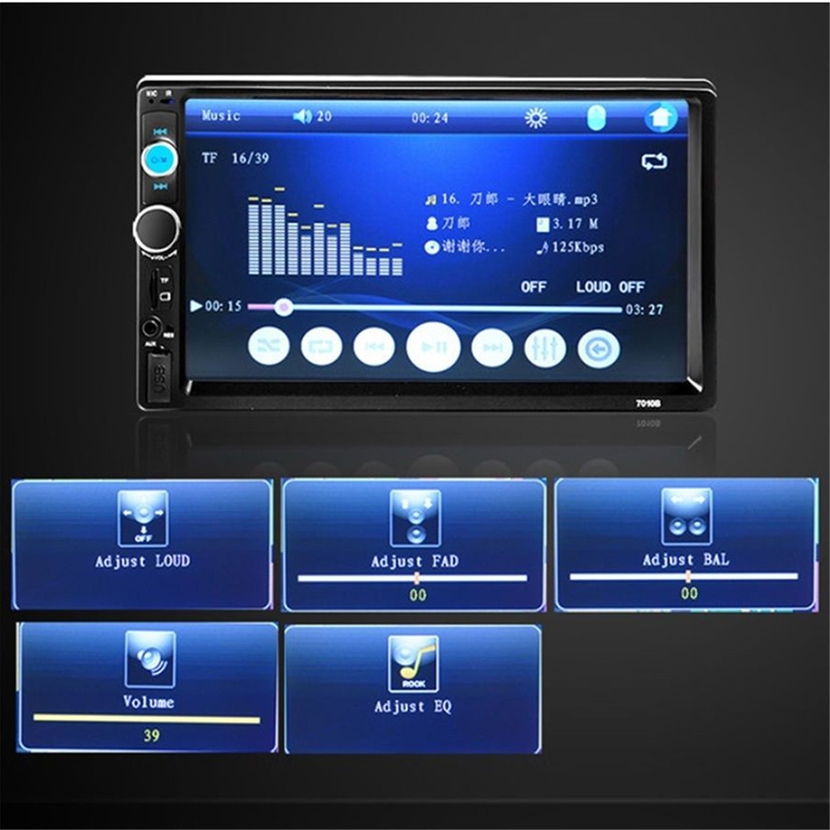 800×480 digital TFT Touch Screen V3.0 Support USB Bluetooth with Backup camera