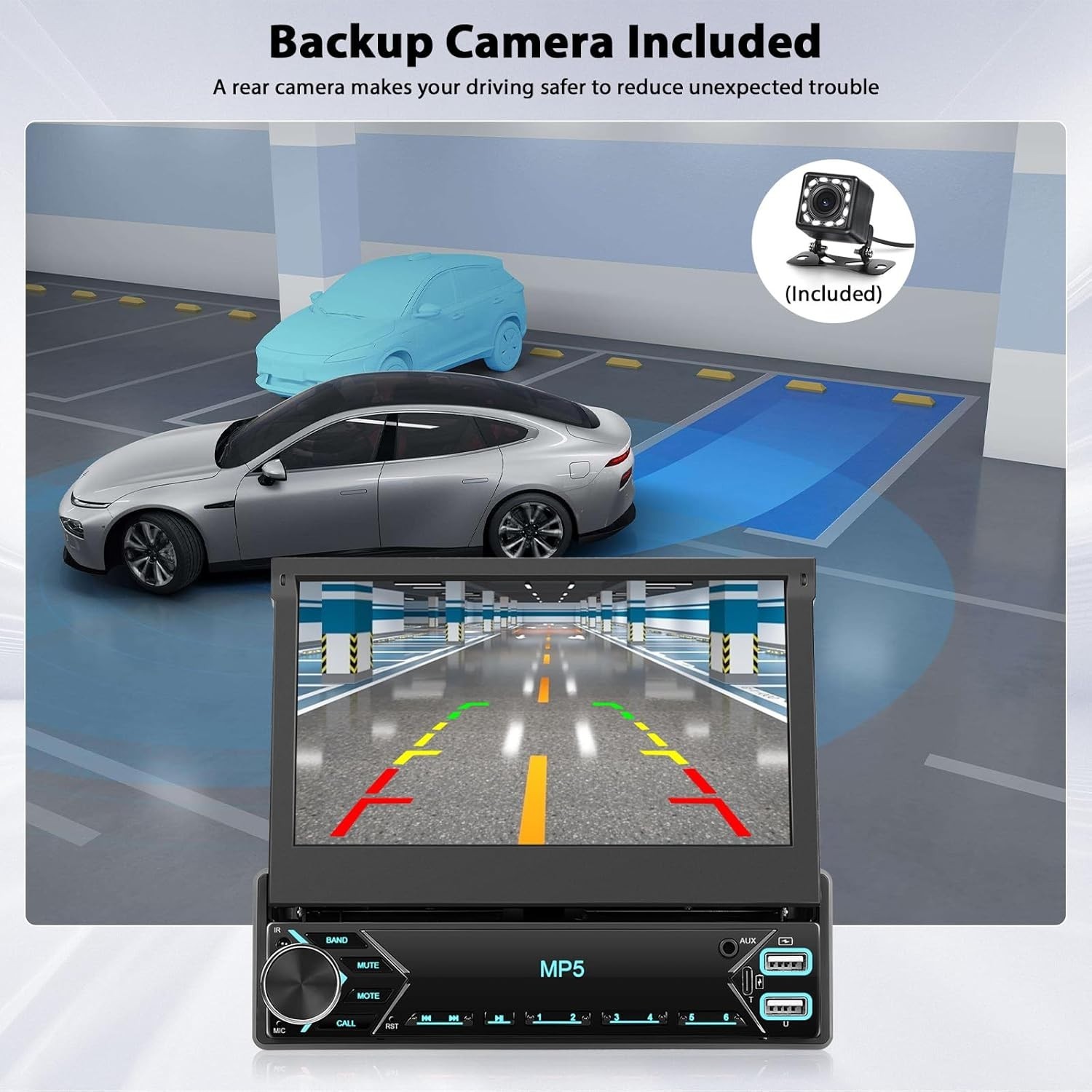 7” All-In-One Car Stereo: Bluetooth, Fast Charge & Video Playback Capabilities