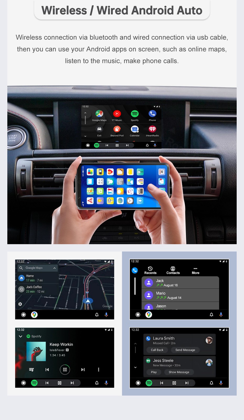 Wireless Carplay Android Auto Module For Lexus IS 2014-2020 Mirror Link AirPlay