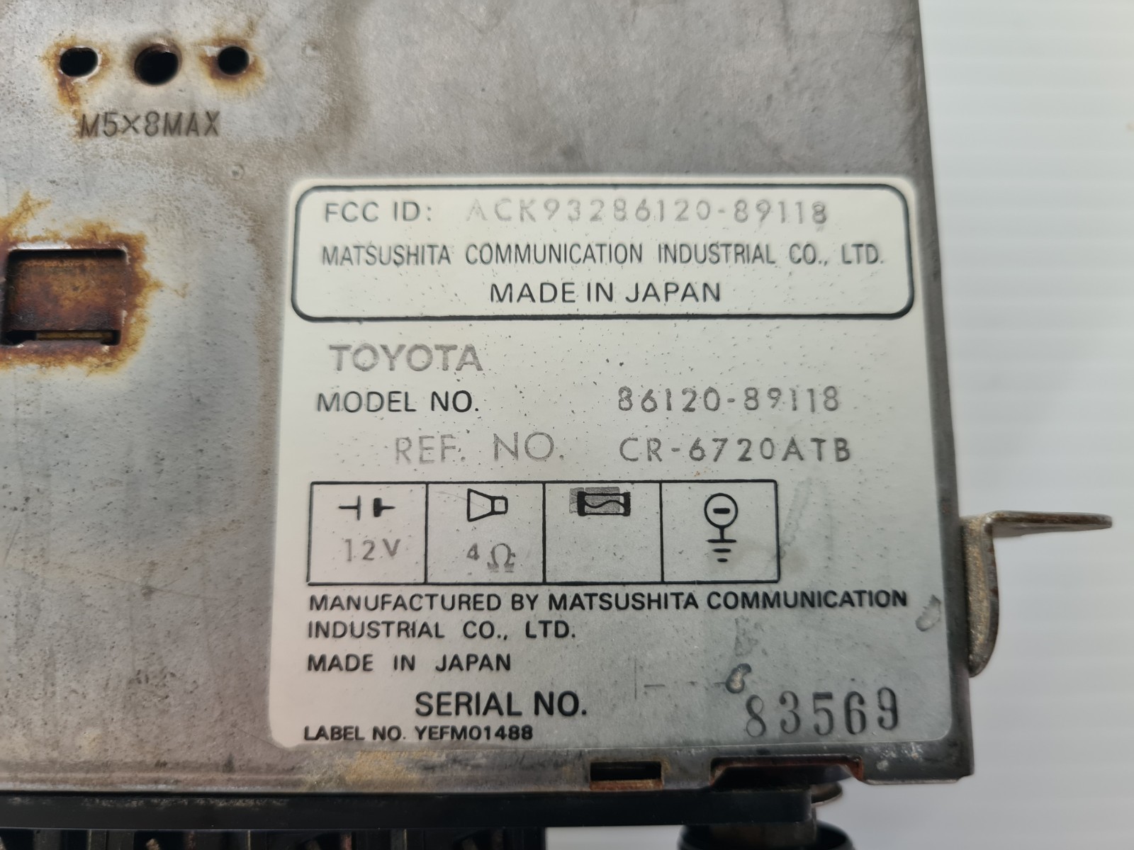 Genuine Hilux Factory Head Unit AM/FM Radio 81-83 For Toyota LN46 RN46 Pickup