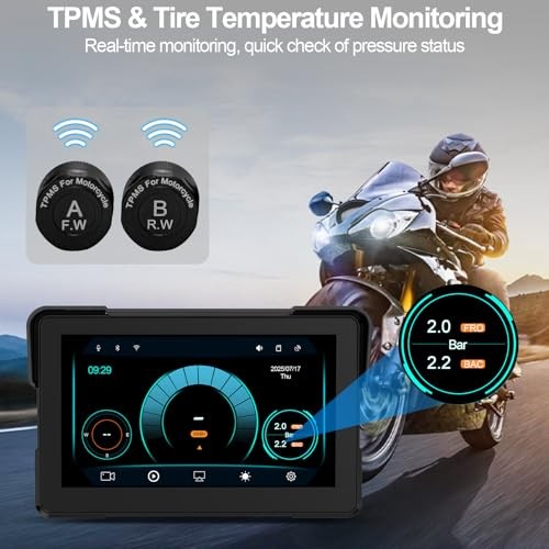Artman Motorcycle Dash cam Front and Rear, 7” IPS Touch Screen, Portable