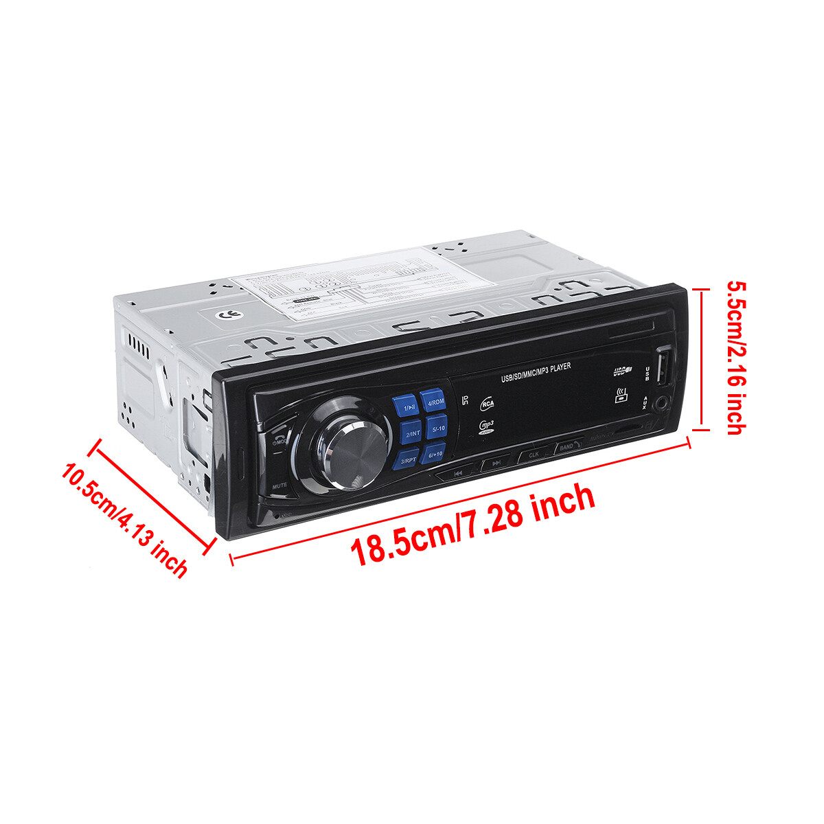 12V Car Stereo Audio In-Dash FM Aux Input USB MP3 Radio Player Bluetooth 60W*4