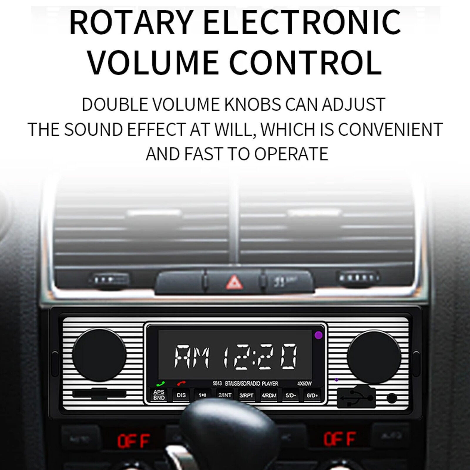 Bluetooth Vintage Car FM Radio MP3 Player USB Classic Stereo Audio Receiver AUX