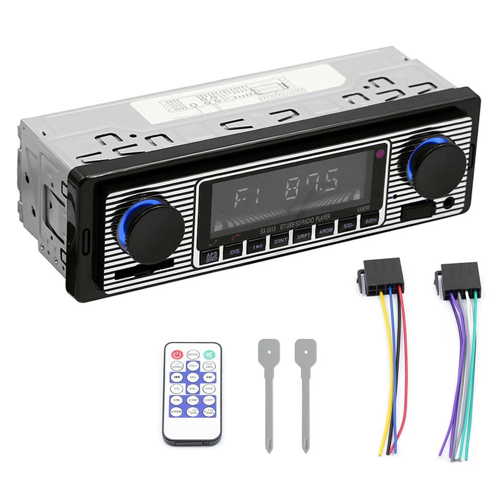 Bluetooth Vintage Car MP3 Player FM Radio AUX Classic Stereo Audio Receiver UE
