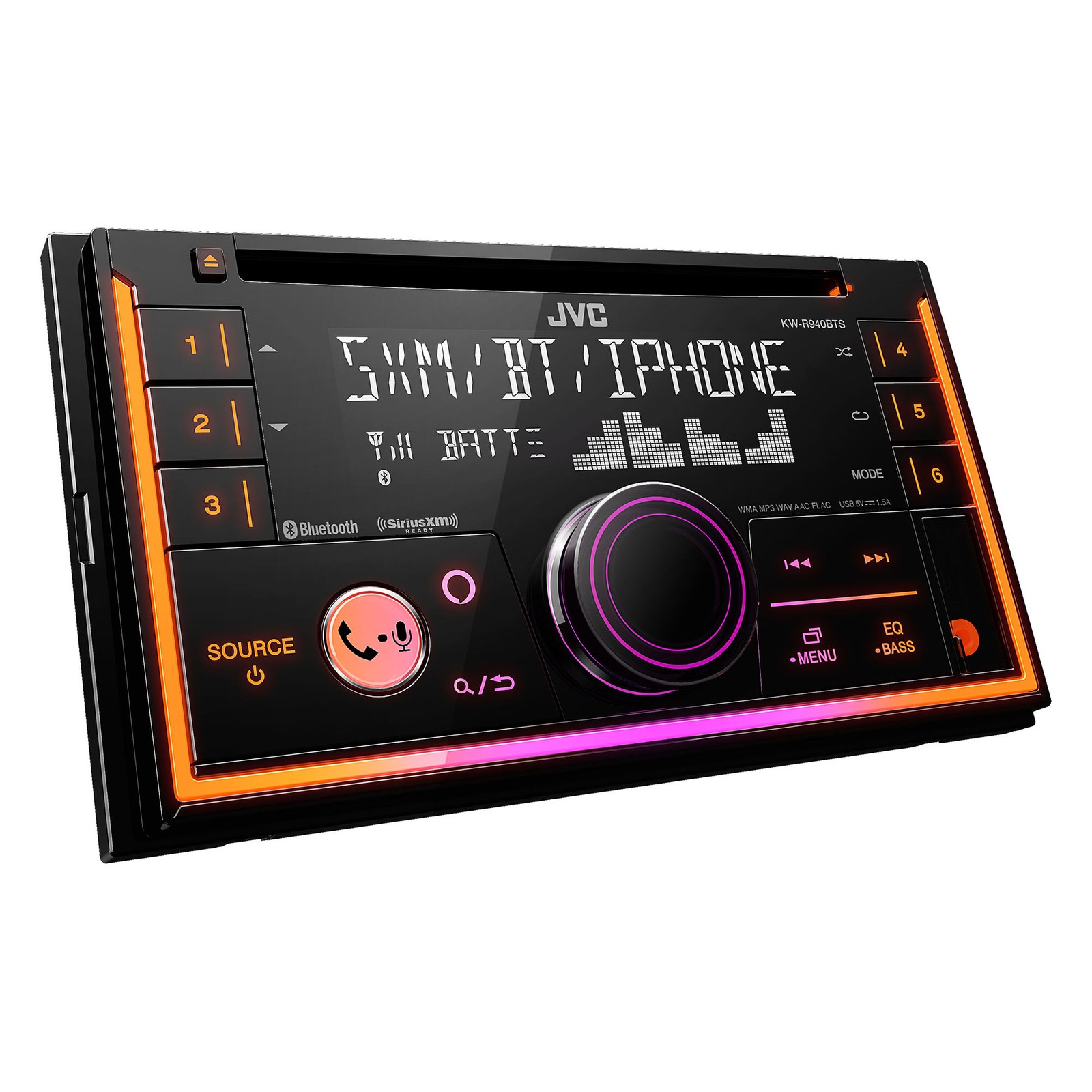 JVC KW-R940BTS 2-Din CD Receiver featuring Bluetooth / USB / SiriusXM / Amazo…