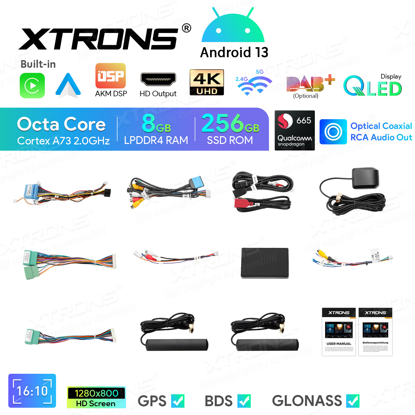 10.1″ QLED Android Car Stereo GPS 8Core 256GB 4G WiFi For Honda Accord
