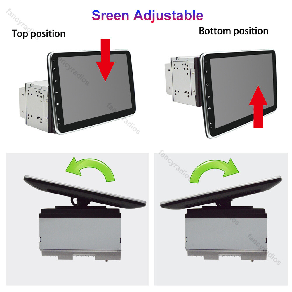 2 DIN Android 13 Apple CarPlay GPS WiFi Car Stereo 10.1” Rotatable Screen Radio