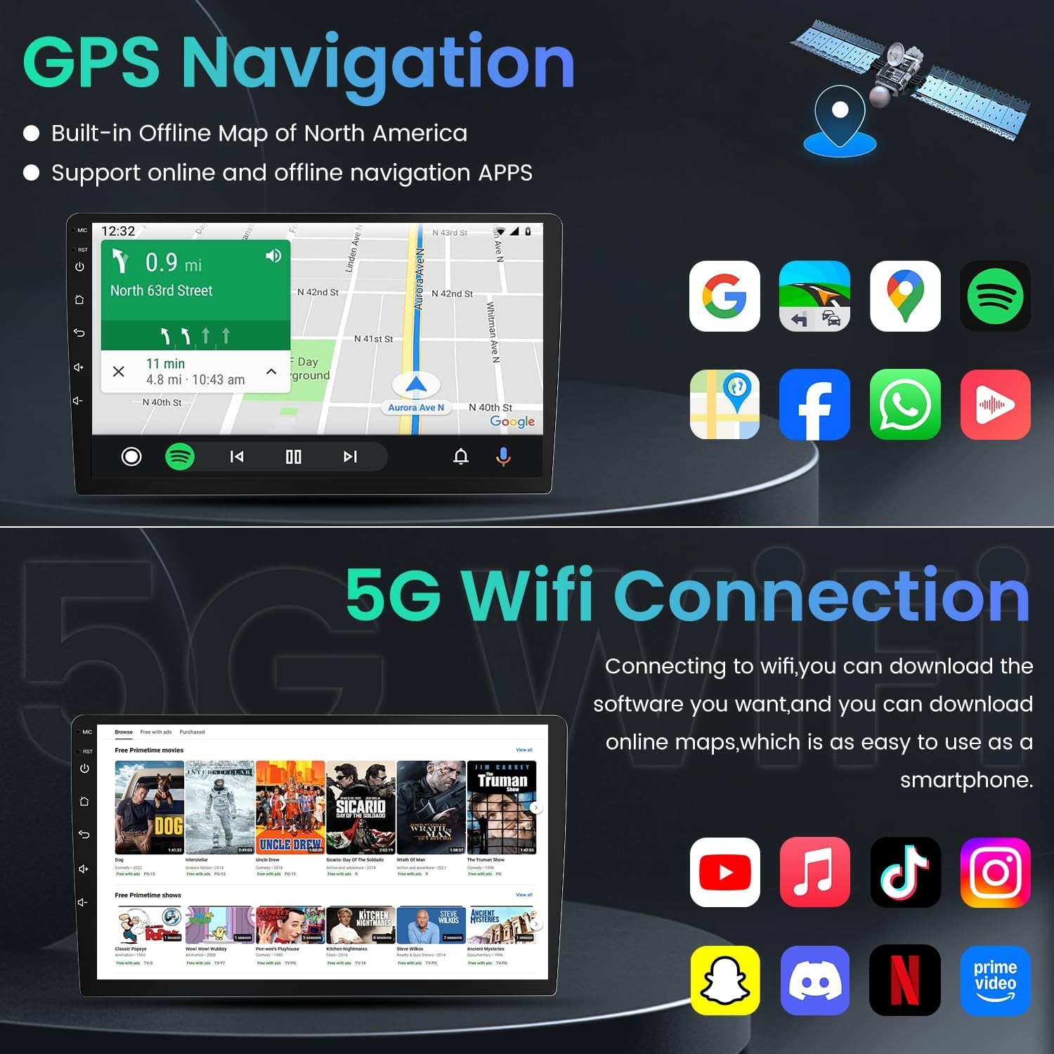 2G+64G Carplay For Toyota Sie 2011-2014 Car Radio Stereo Auto GPS 1280*800 FM