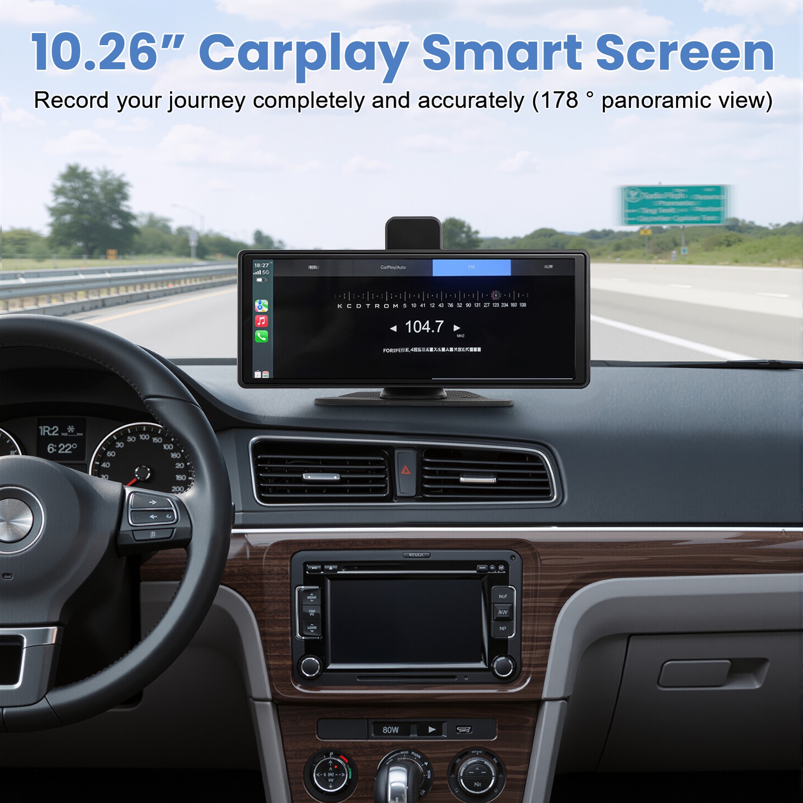 10.26 Inch Wireless Car Display Screen, Car Stereo Automobile Video Player
