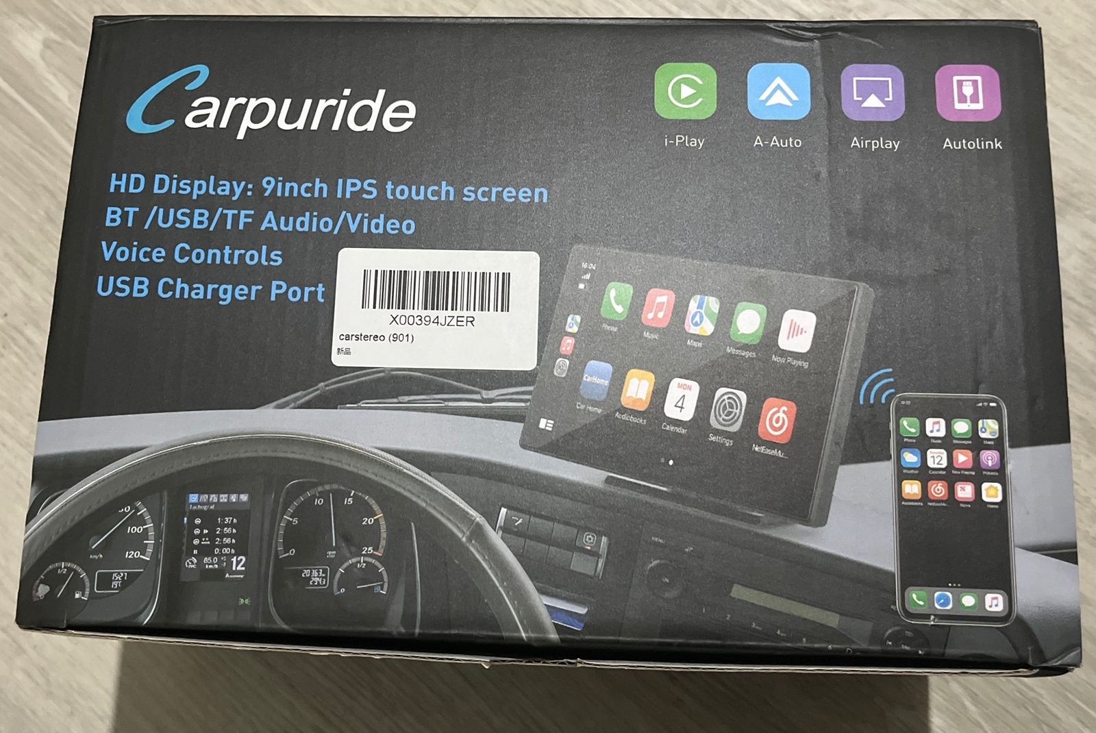 Carpuride 9″ Car Radio Stereo Wireless Apple CarPlay Android Auto Video Player