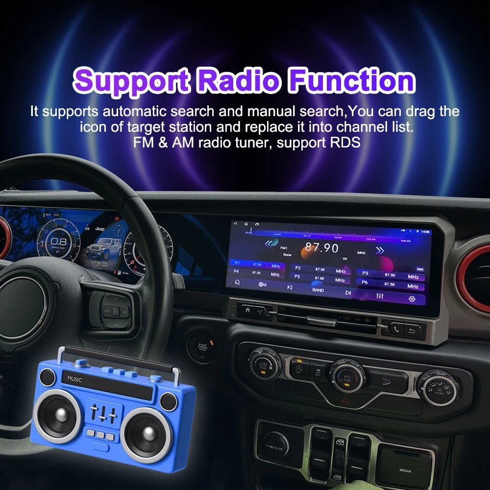 27″ Car Radio For Jeep Wrangler Jl Gladiator 2018-2022 Gps Navigation Stereo