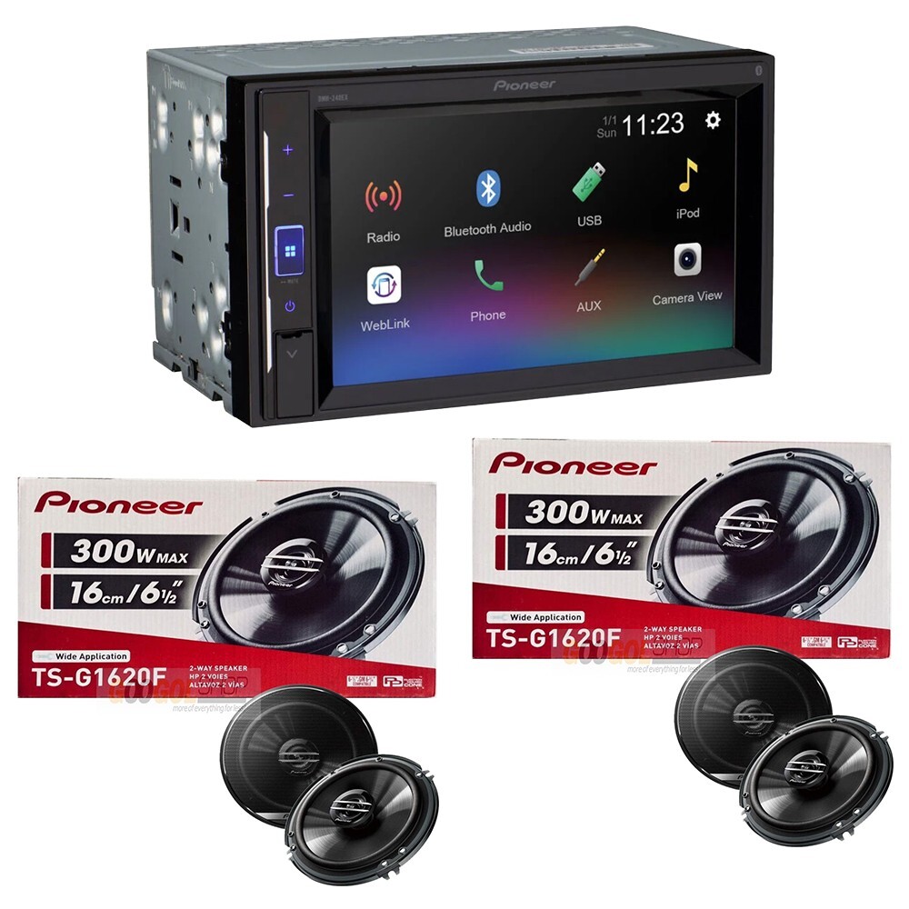 Pioneer package 6.2″ In-Dash Car Stereo receiver + 2 pair 6.5″ coaxial Speakers
