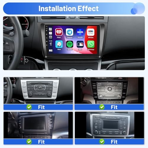 4G 64G Radio for Mazda 6 2007-2012 CarPlay Car Stereo Android 15 IPS 9″ 4+64G