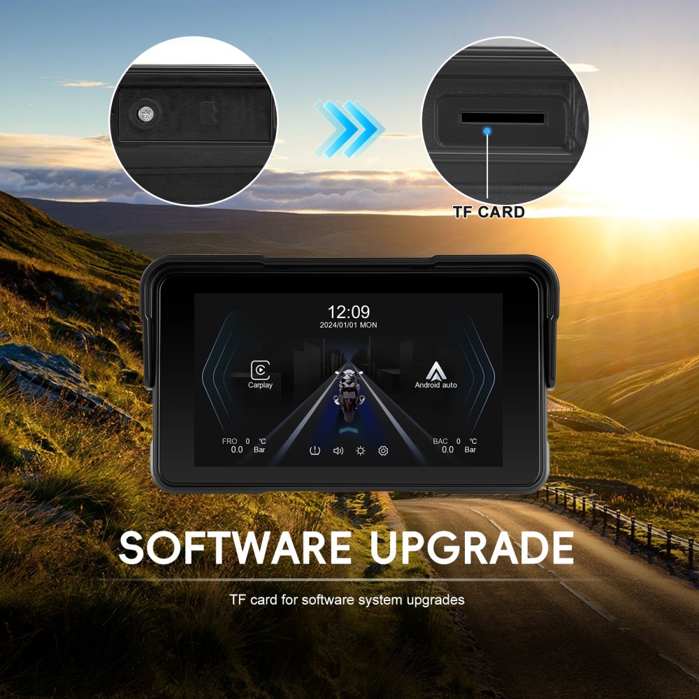 5″ Motorcycle Touch Screen Portable Waterproof IP68 Navigator Wireless CarPlay