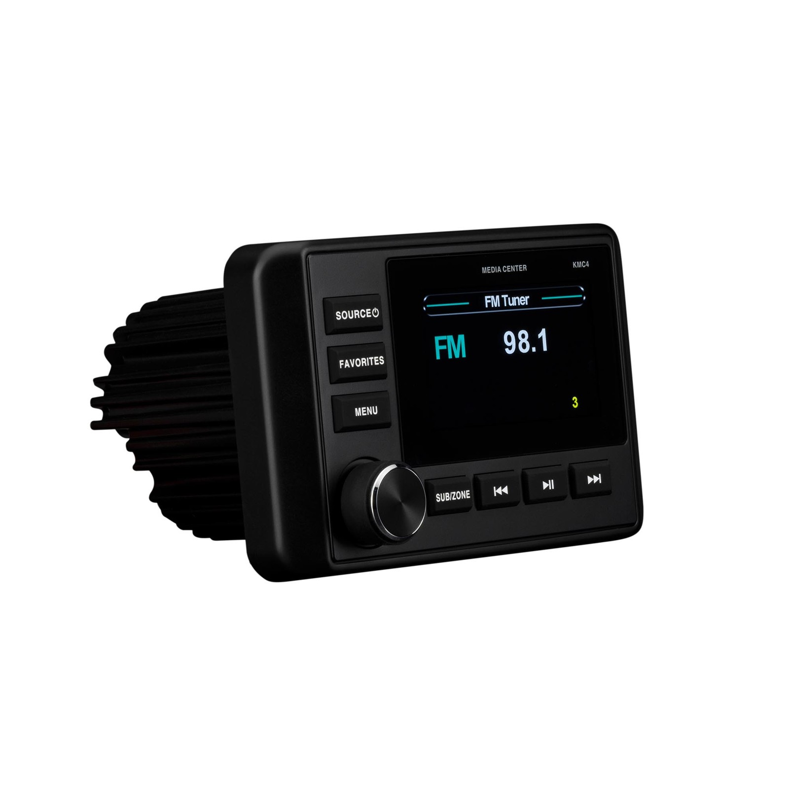 Kicker 46KMC4 Weather-Resistant Gauge-Style Media Center With Bluetooth