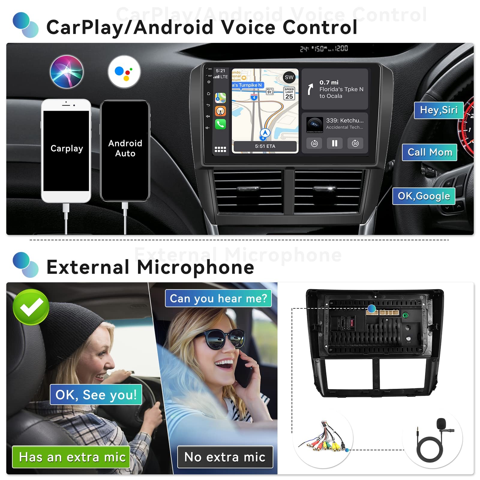 Unitopsci 2G64G Car Stereo For Subaru Forester Impreza Wrx 2008-2012 Wireless