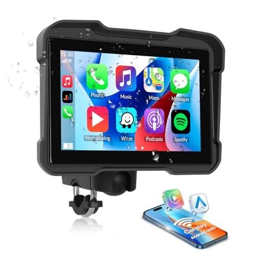 5 Inch IPS Waterproof Portable Motorcycle CarPlay Screen with Carplay