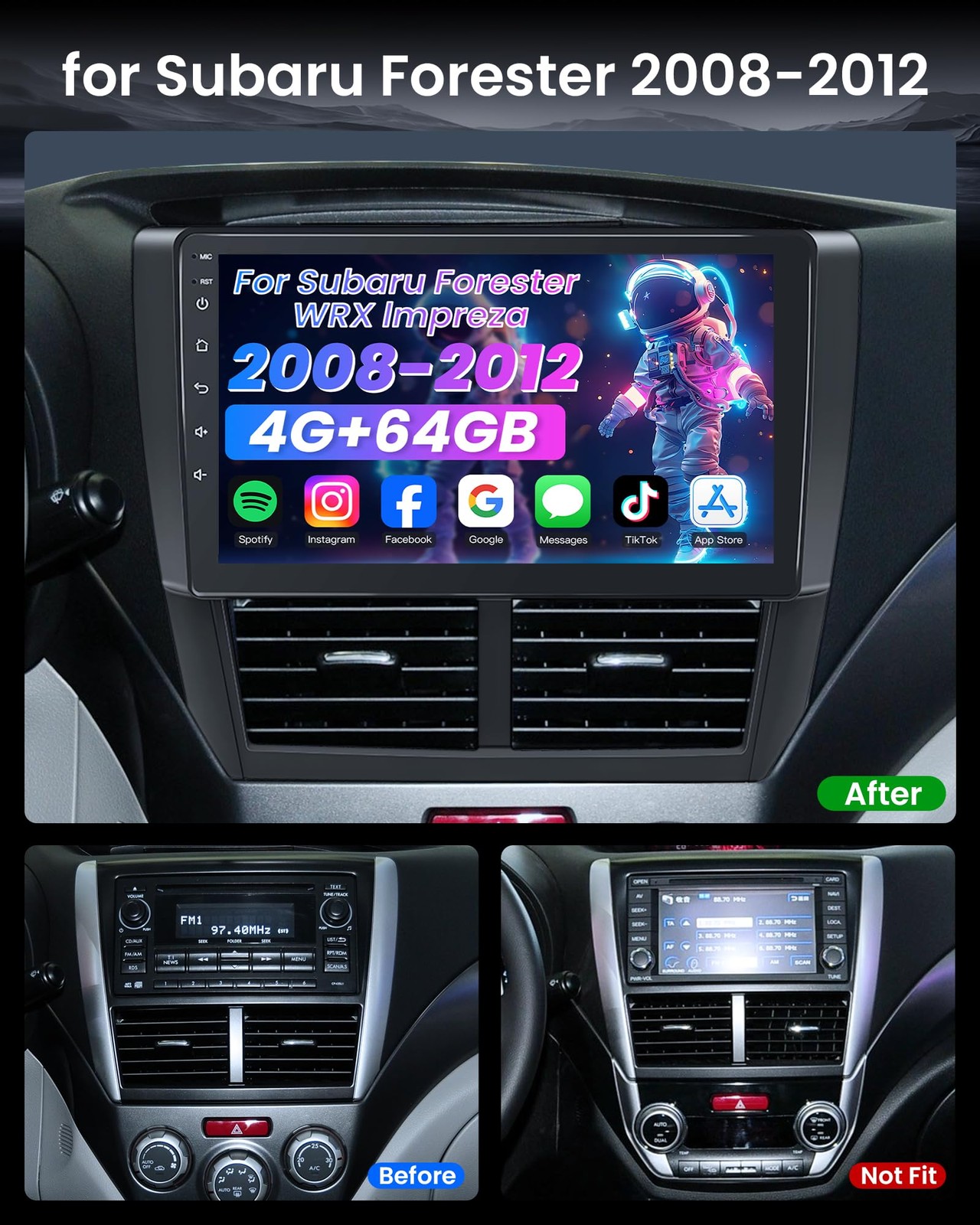Apple CarPlay For Subaru Forester Impreza 2009 2010 2013 Car Stereo Radio Navi