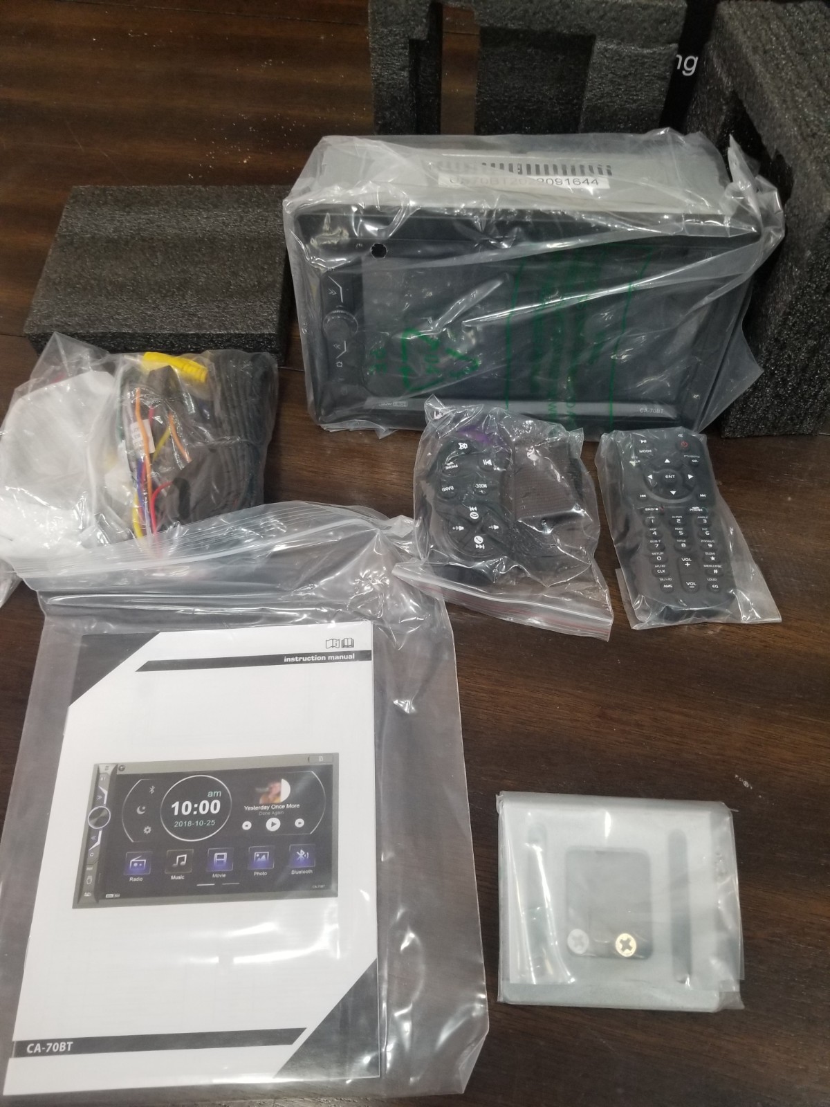 Car Stereo Driving Entertainment US70BT Open Box With Remote And Cables Camera